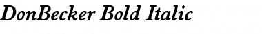 DonBecker Bold Italic Font