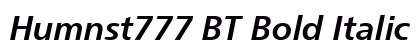 Humnst777 BT Bold Italic Preview