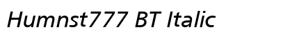 Humnst777 BT Italic preview