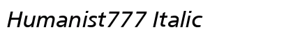 Humanist777 Italic preview