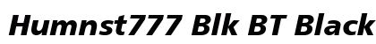 Humnst777 Blk BT Black Italic Preview