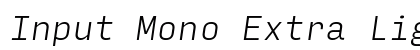 Input Mono Extra Light Italic Preview
