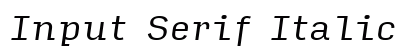 Input Serif Italic Preview