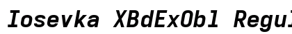 Iosevka XBdExObl Regular preview