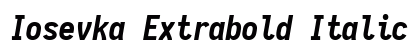 Iosevka Extrabold Italic Preview
