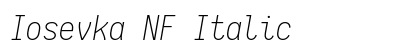 Iosevka NF Italic preview