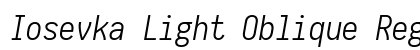 Iosevka Light Oblique Regular preview