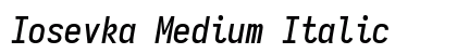 Iosevka Medium Italic Preview