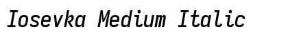 Iosevka Medium Italic Preview