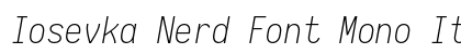 Iosevka Nerd Font Mono Italic preview