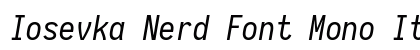 Iosevka Nerd Font Mono Italic preview