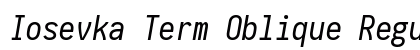 Iosevka Term Oblique Regular preview