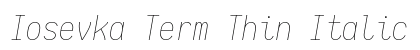 Iosevka Term Thin Italic preview