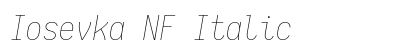 Iosevka NF Italic preview
