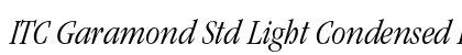 ITC Garamond Std Light Condensed Italic Preview