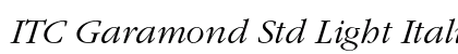 ITC Garamond Std Light Italic Preview