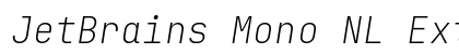 JetBrains Mono NL Extra Light Italic Preview