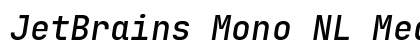 JetBrains Mono NL Medium Italic Preview