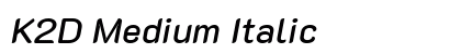 K2D Medium Italic Preview