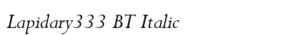 Lapidary333 BT Italic Font