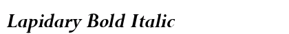 Lapidary Bold Italic Font