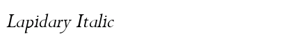 Lapidary Italic Font
