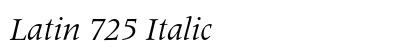 Latin 725 Italic Preview