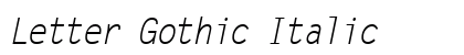 Letter Gothic Italic preview