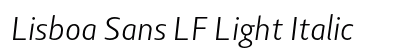 Lisboa Sans LF Light Italic Preview