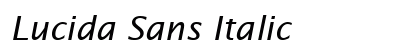 Lucida Sans Italic Preview