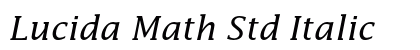 Lucida Math Std Italic Preview