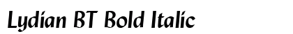 Lydian BT Bold Italic Font