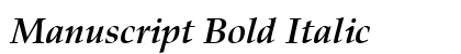 Manuscript Bold Italic Preview