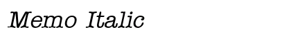 Memo Italic Preview