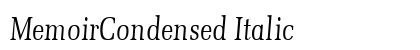 MemoirCondensed Italic Preview