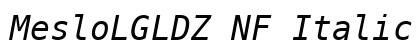 MesloLGLDZ NF Italic Preview