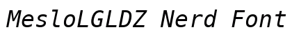 MesloLGLDZ Nerd Font Mono Italic Preview