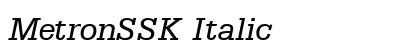 MetronSSK Italic Preview