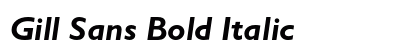 Gill Sans Bold Italic Preview