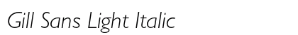 Gill Sans Light Italic preview