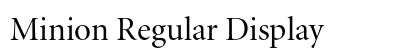 Minion Regular Display Preview
