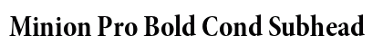 Minion Pro Bold Cond Subhead Preview