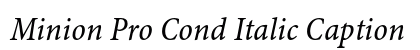 Minion Pro Cond Italic Caption Preview