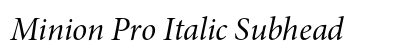 Minion Pro Italic Subhead Preview