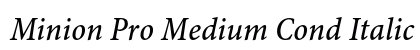 Minion Pro Medium Cond Italic Caption Preview