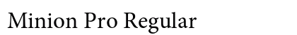Minion Pro Regular Preview