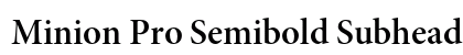Minion Pro Semibold Subhead Preview