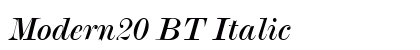 Modern20 BT Italic preview