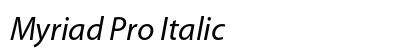 Myriad Pro Italic Preview