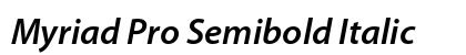 Myriad Pro Semibold Italic Preview